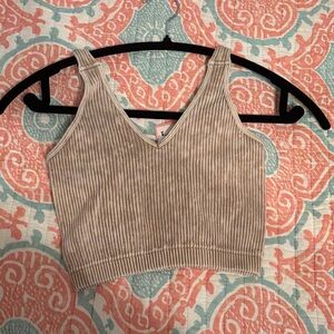Striped Tan Women's Crop Top